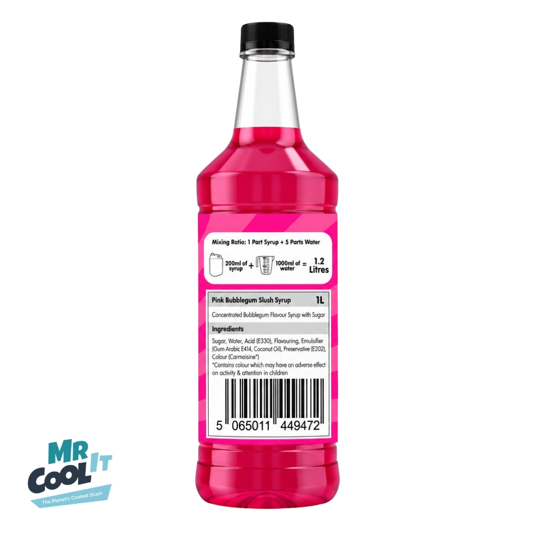 Mr Cool It Pink Bubblegum Glycerol-Free Slush Syrup 1L