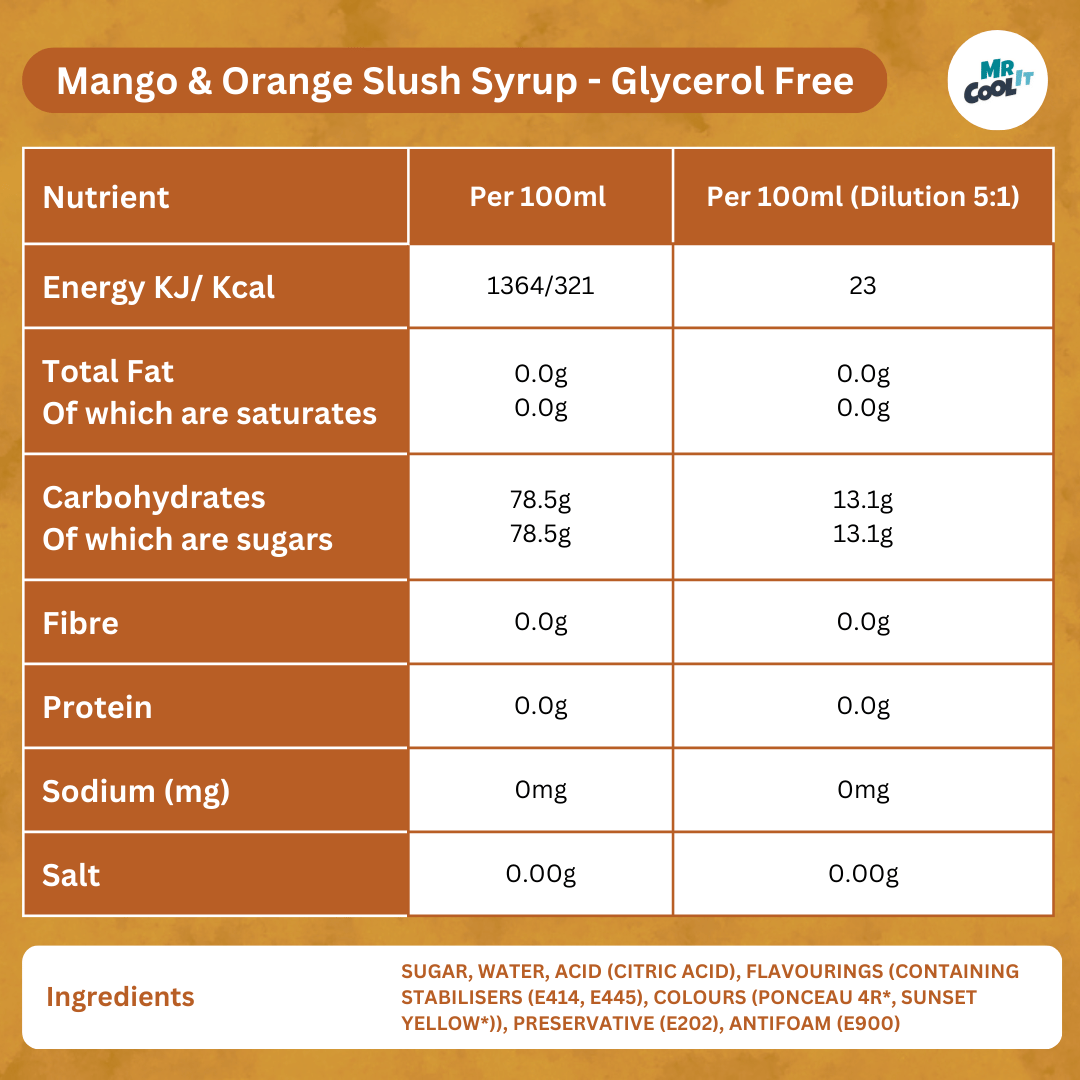 Mango & Orange Glycerol-Free Slush Syrup