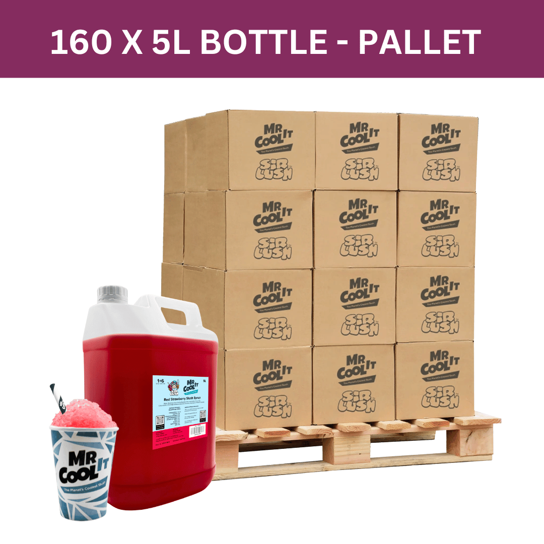 Pallet of Red Strawberry Slush Syrup - £8.50 per 5L.
