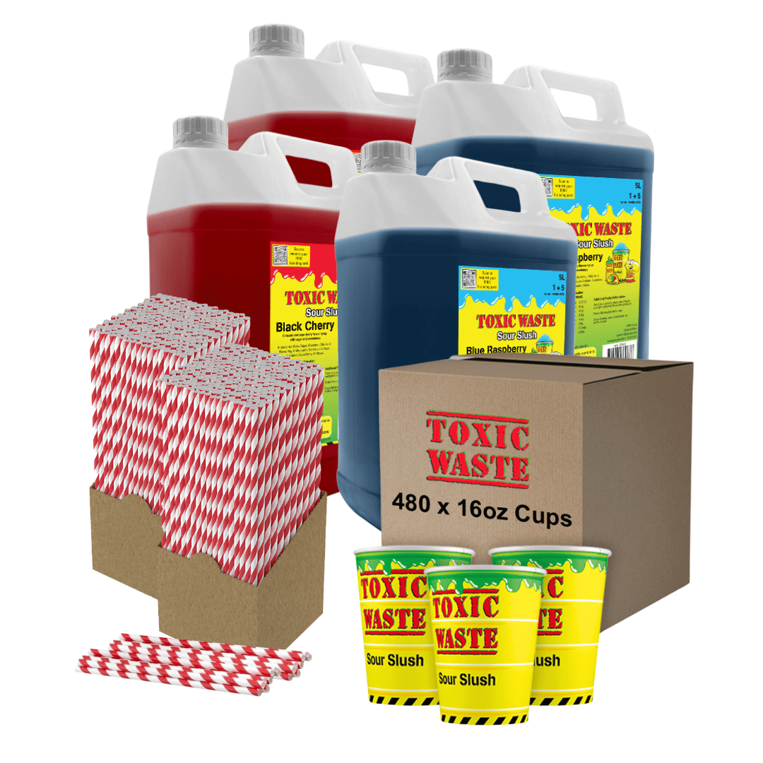 Toxic Waste® Syrup & 480 x 16oz Cup Bundle
