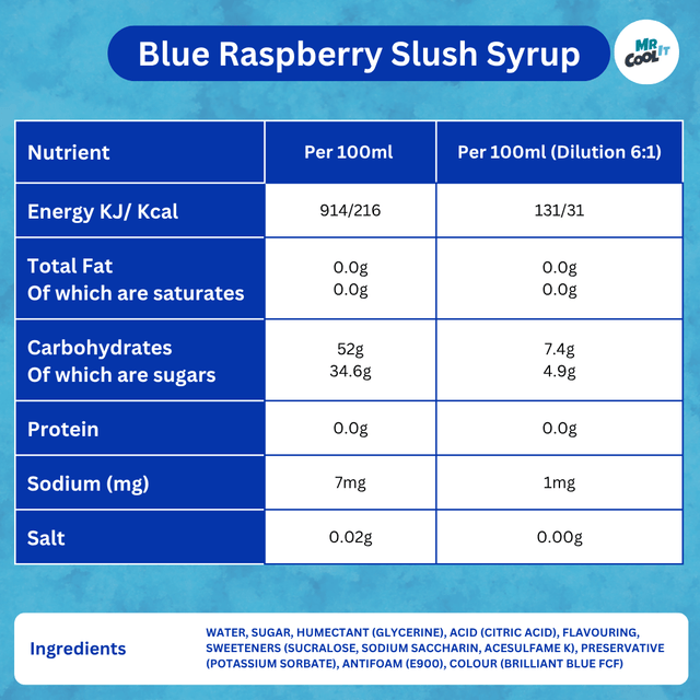 Blue Raspberry Slush Syrup 5L Bottles | Buy Blue Slush Syrup
