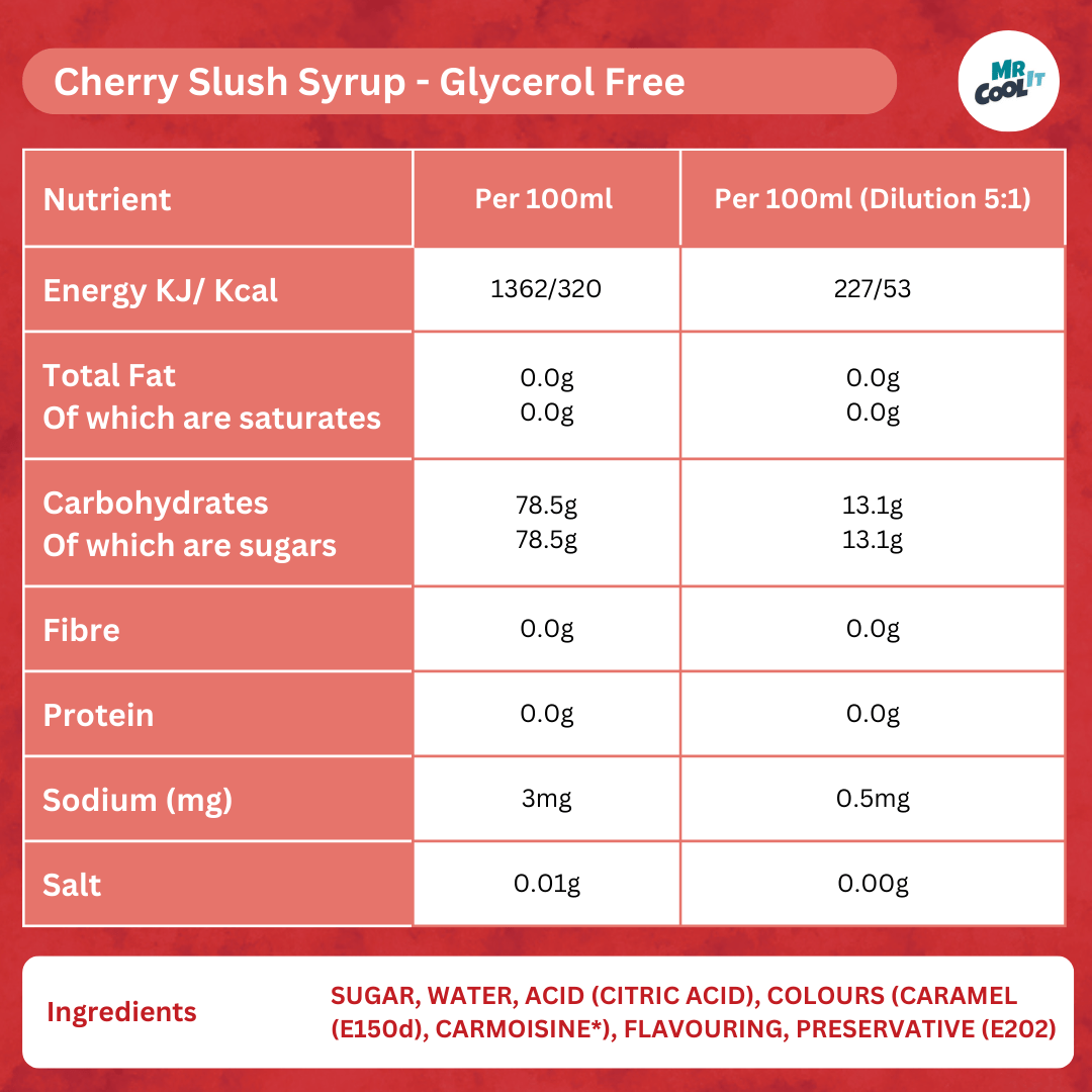 Cherry Glycerol-Free Slush Syrup