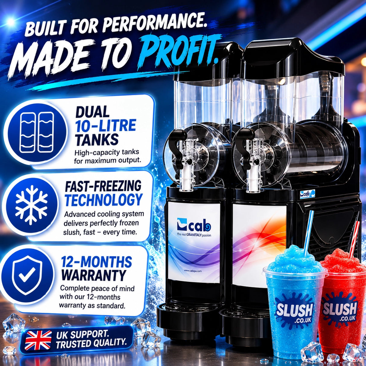 CabSpa Skyline 2 Slush Machine (with 2x 10L frozen drink tanks)