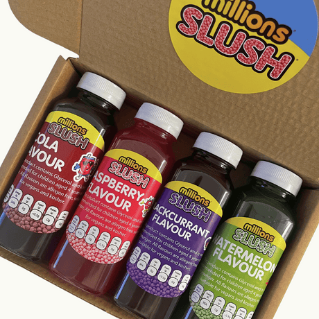 Millions® 4-Pack Slush Syrup Set - Assorted Flavours FREE DELIVERY.