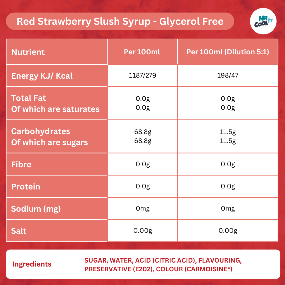 Strawberry Glycerol-Free Slush Syrup
