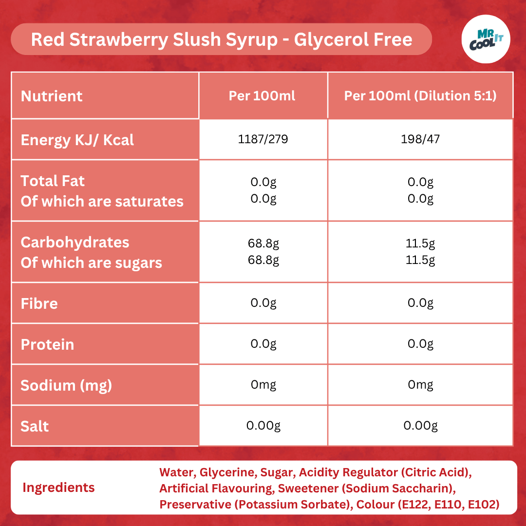 Strawberry Glycerol-Free Slush Syrup