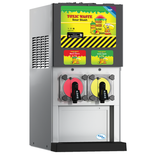 Toxic Waste® Twin Carbonated Fizzy Slush Machine - With Free Stock!