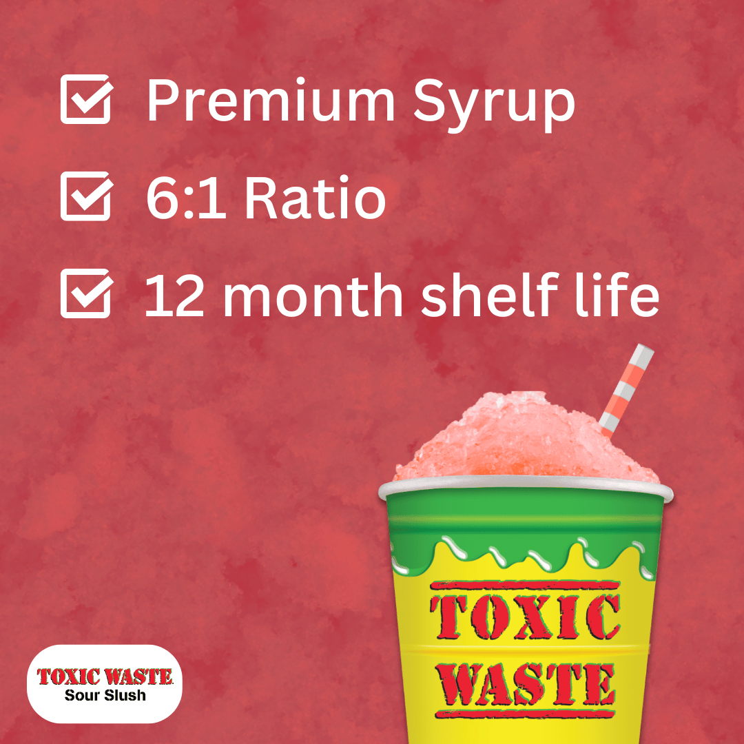 Toxic Waste® Hazardously Sour Cherry Slush Syrup 10L BIB