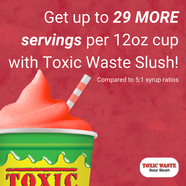 Toxic Waste® Hazardously Sour Cherry Fizzy Slush Syrup 10L BIB