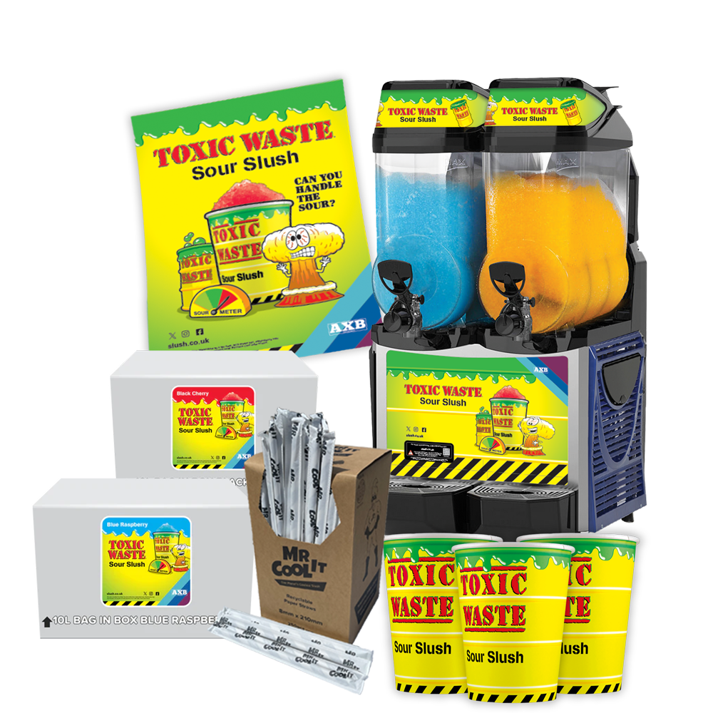 Toxic Waste® Expert Twin Bowl 12L Slush Machine - With Free Stock!