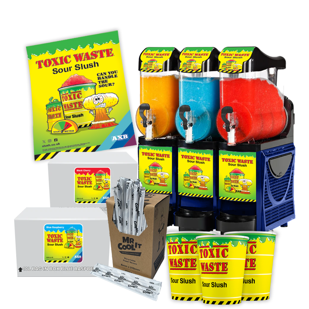 Toxic Waste® Skyline Triple Bowl 10L Slush Machine - With Free Stock!