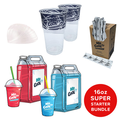 8 x SYRUP, 16OZ CUPS, LIDS & STRAWS BUNDLE