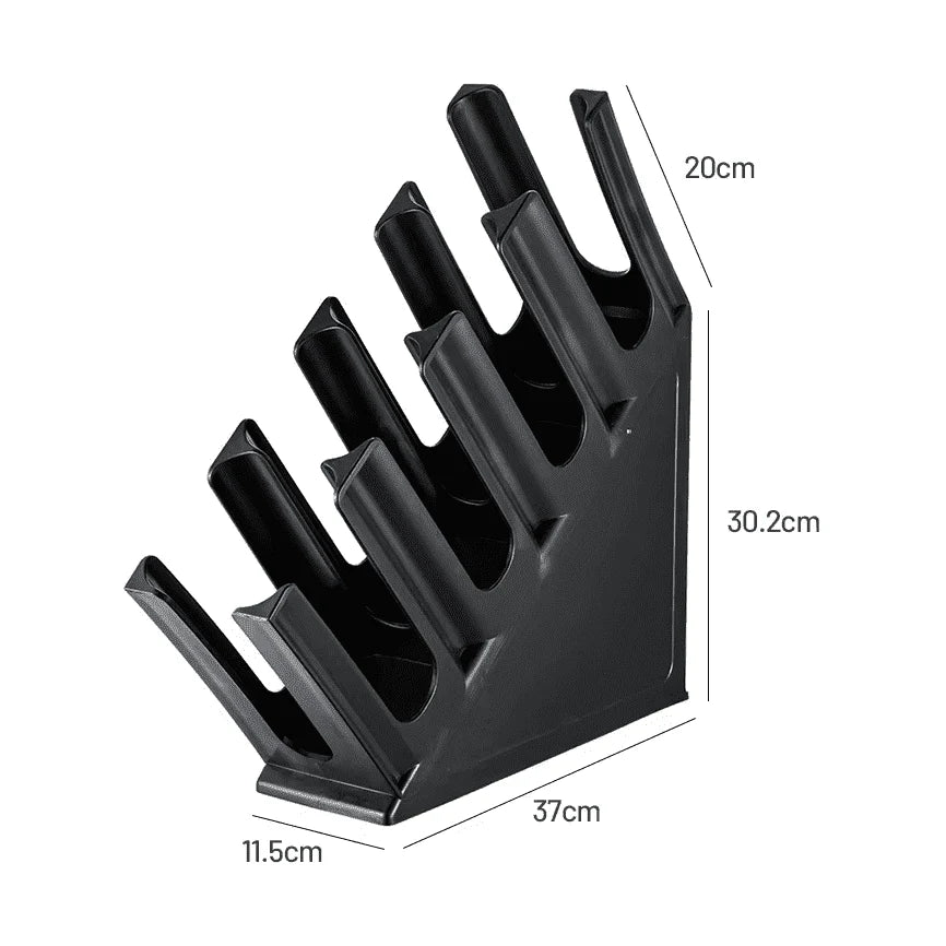 Black  4 Compartment Slanted Cup Holder/Dispenser.