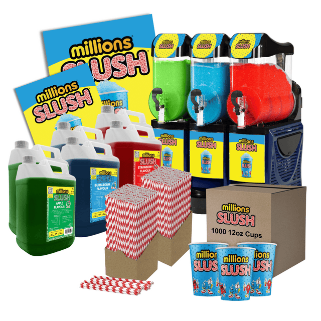 Millions® Skyline Triple 10Ltr Slush Machine - With Free Stock!